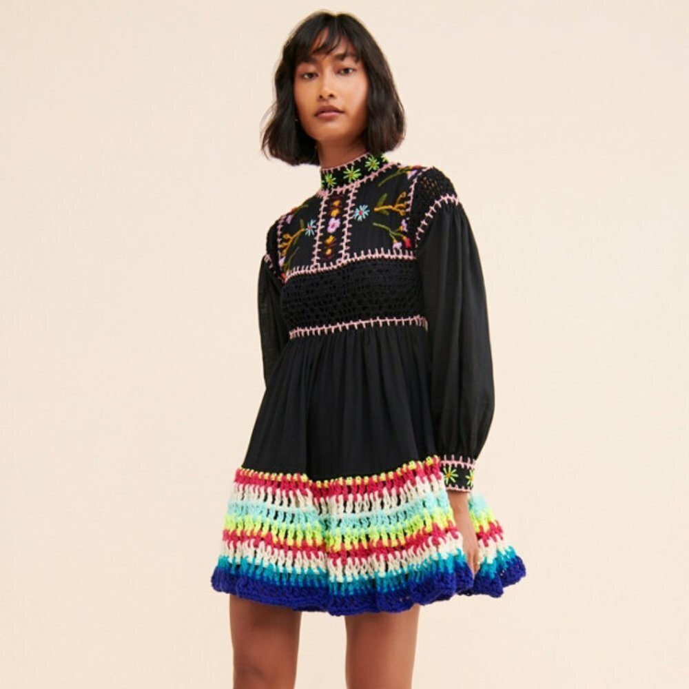 NWT CeliaB Scarlett Mixed Media Dress